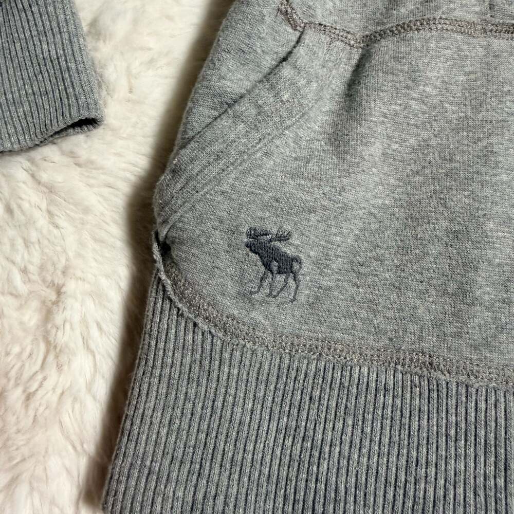 Vintage Abercrombie & Fitch Gray V-Neck 3/4 Sleeve Hoodie Tunic - Picture 3 of 6